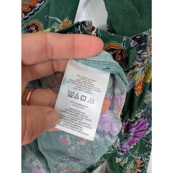 Equipment Femme Button Up Blouse women's‎ 4 green floral career - Picture 5 of 6